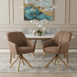 Mika-Levi 2er-Set - Leder Drehstuhl mit Federkernpolsterung