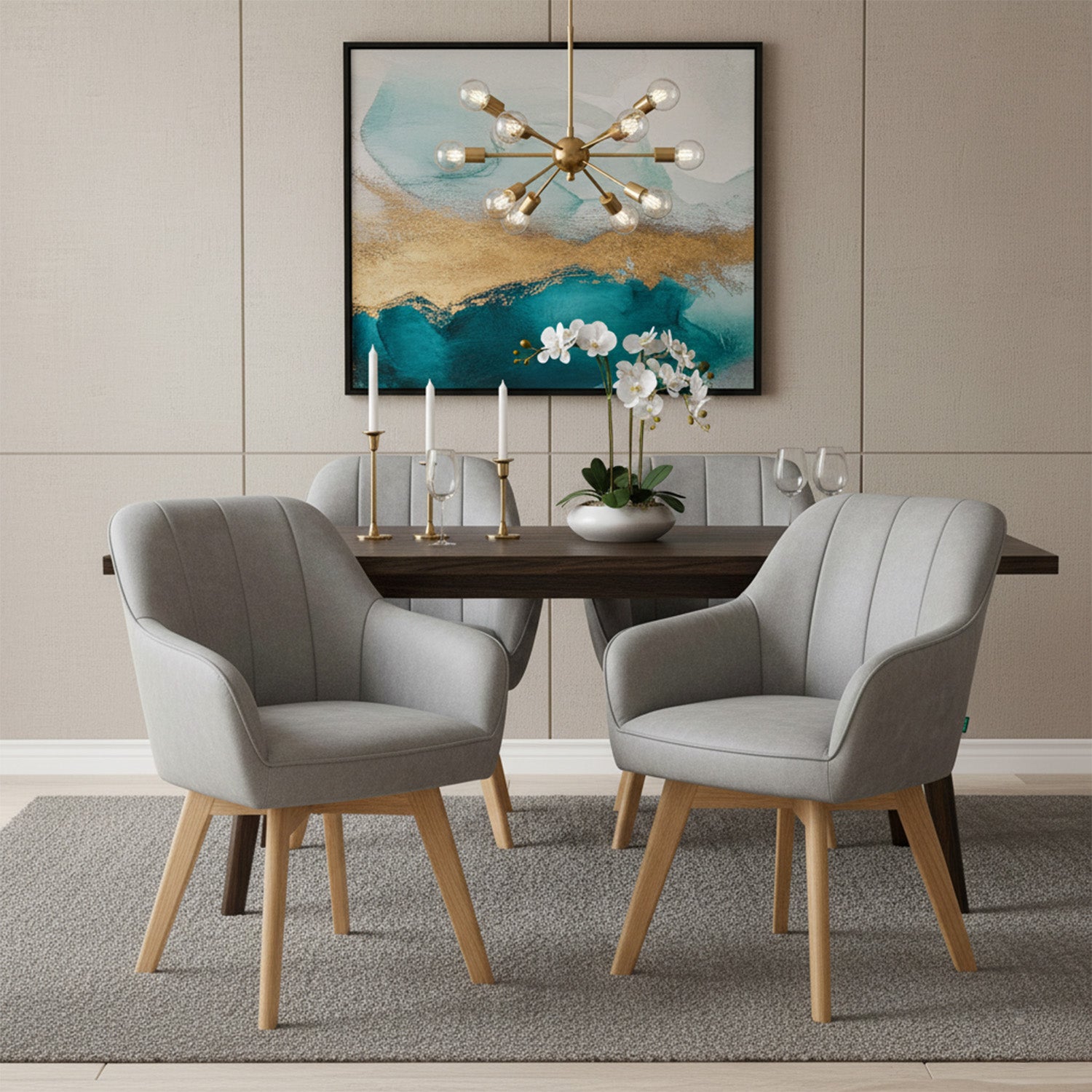 Mika-Noah - Esszimmerstuhl 2er Set in Lederoptik