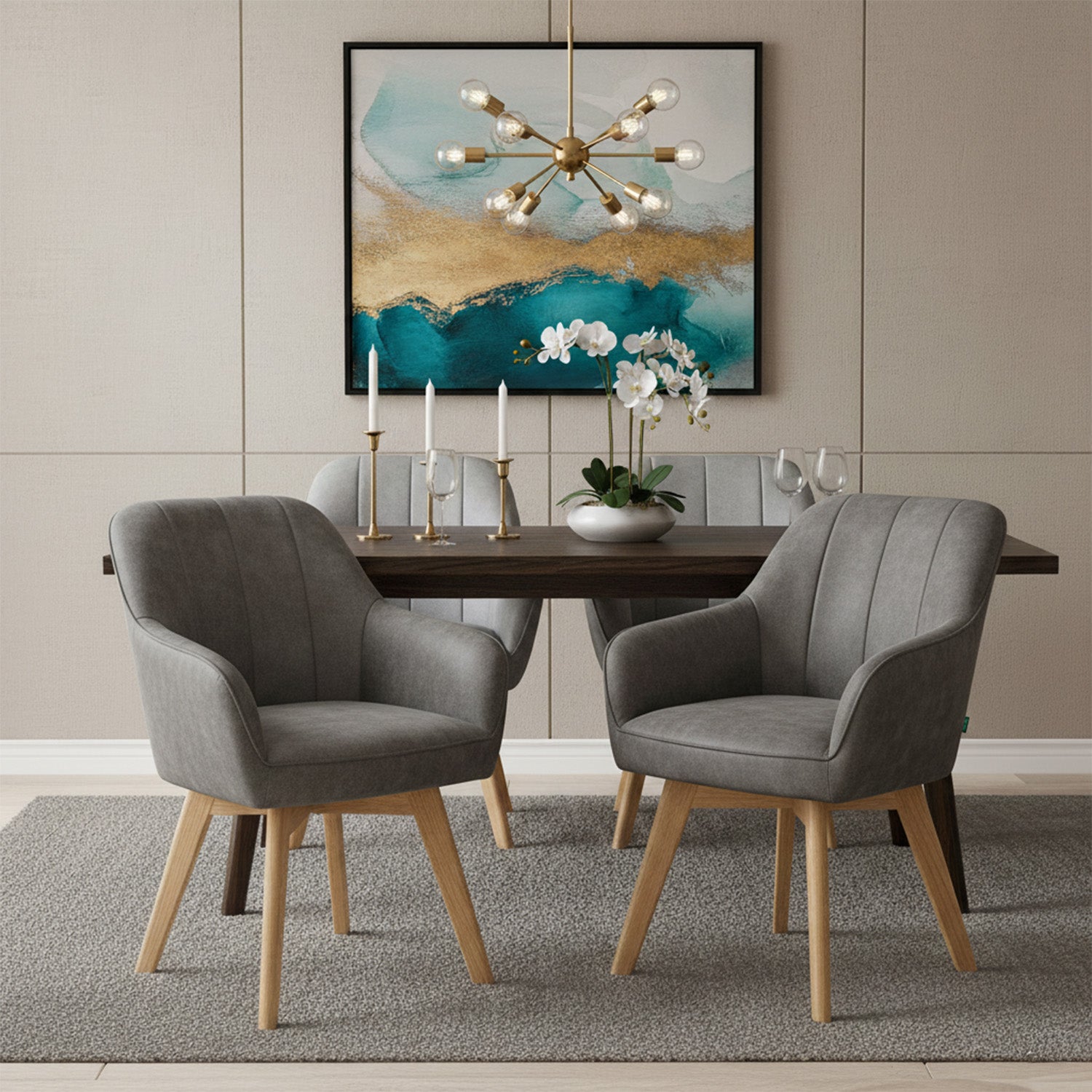 Mika-Noah - Esszimmerstuhl 2er Set in Lederoptik