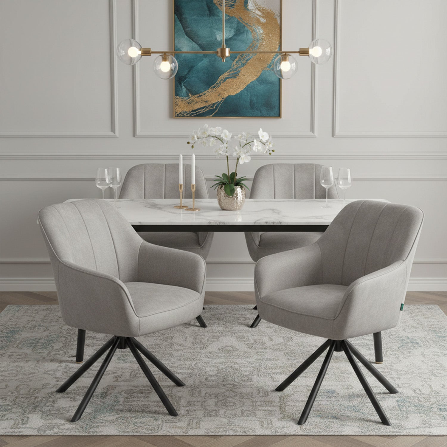 Mika-Piet 2er-Set - Drehstuhl in Wildlederoptik