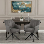 Mika-Piet 2er-Set - Drehstuhl in Wildlederoptik