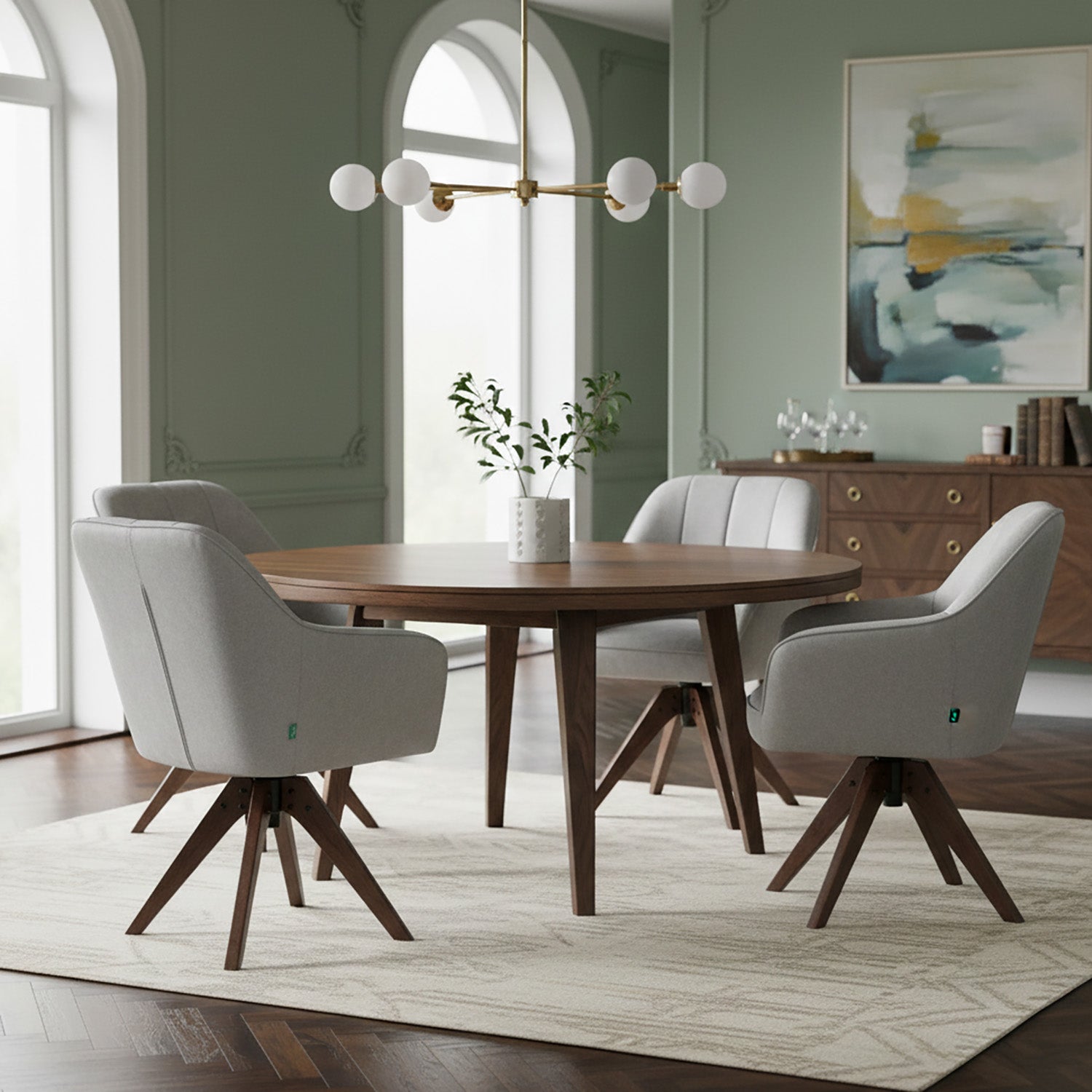 Esszimmerstuhl Mika-Noah 2er-Set -360° drehbar,Eiche geölt Natur