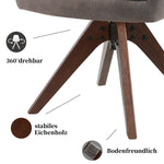 Esszimmerstuhl Mika-Noah 2er-Set -360° drehbar,Eiche geölt Natur