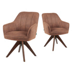 Esszimmerstuhl Mika-Noah 2er-Set -360° drehbar,Eiche geölt Natur