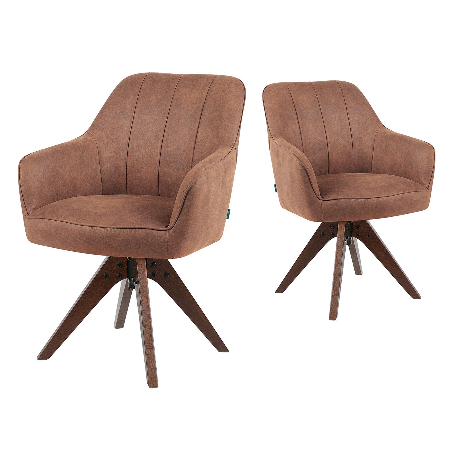 Esszimmerstuhl Mika-Noah 2er-Set -360° drehbar,Eiche geölt Natur