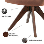 Esszimmerstuhl Mika-Noah 2er-Set -360° drehbar,Eiche geölt Natur