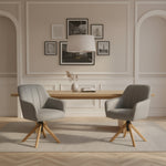 Mika-Levi 2er-Set - Leder Drehstuhl mit Federkernpolsterung