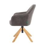 Mika-Levi 2er-Set - Leder Drehstuhl mit Federkernpolsterung