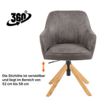 Mika-Levi 2er-Set - Leder Drehstuhl mit Federkernpolsterung