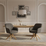 Mika-Levi 2er-Set - Leder Drehstuhl mit Federkernpolsterung