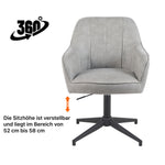 Mika-Piet 2er-Set - Drehstuhl in Wildlederoptik