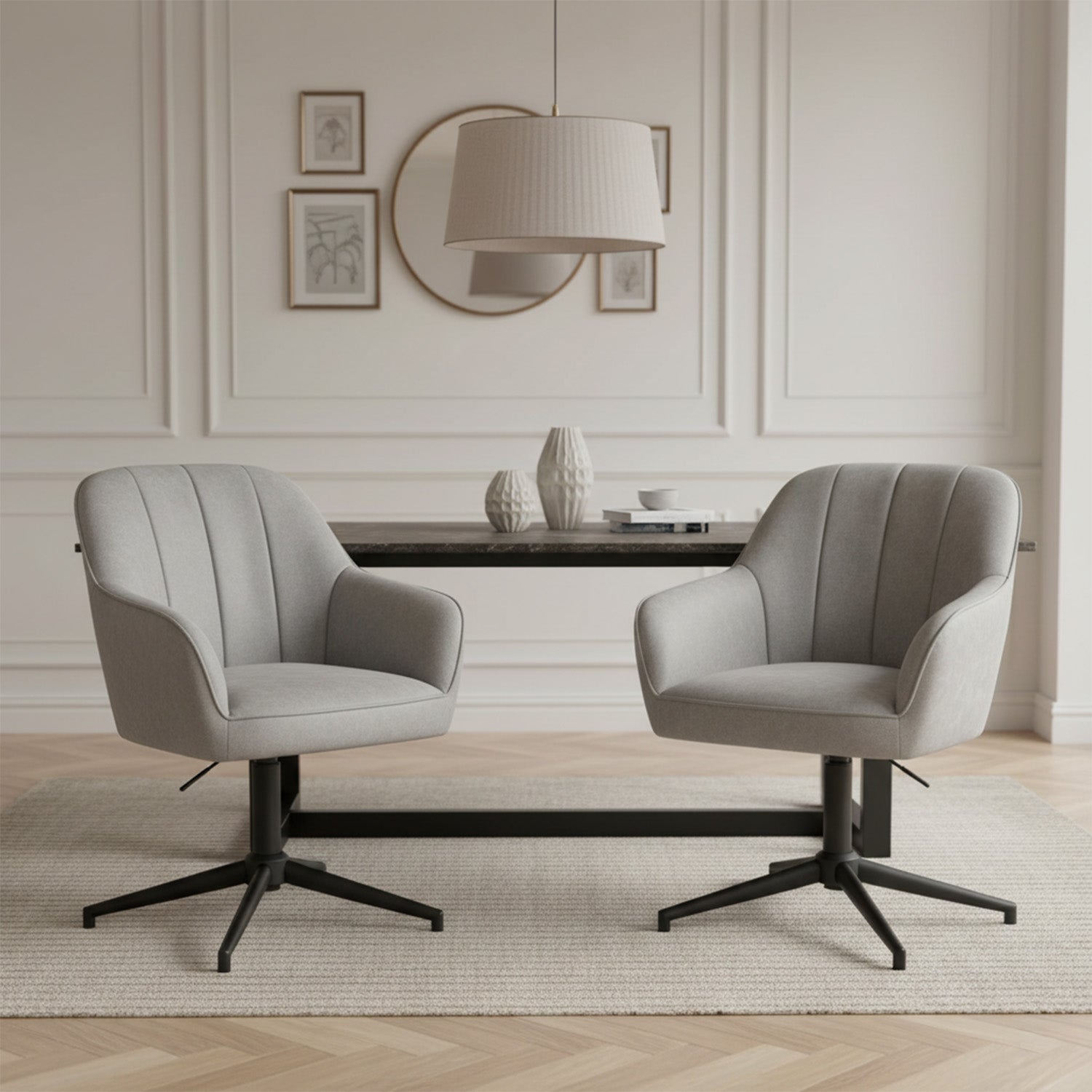 Mika-Piet 2er-Set - Drehstuhl in Wildlederoptik