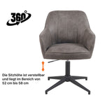 Mika-Piet 2er-Set - Drehstuhl in Wildlederoptik