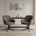 Mika-Piet 2er-Set - Drehstuhl in Wildlederoptik