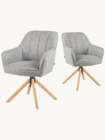 Mika-Levi 2er-Set - Leder Drehstuhl mit Federkernpolsterung