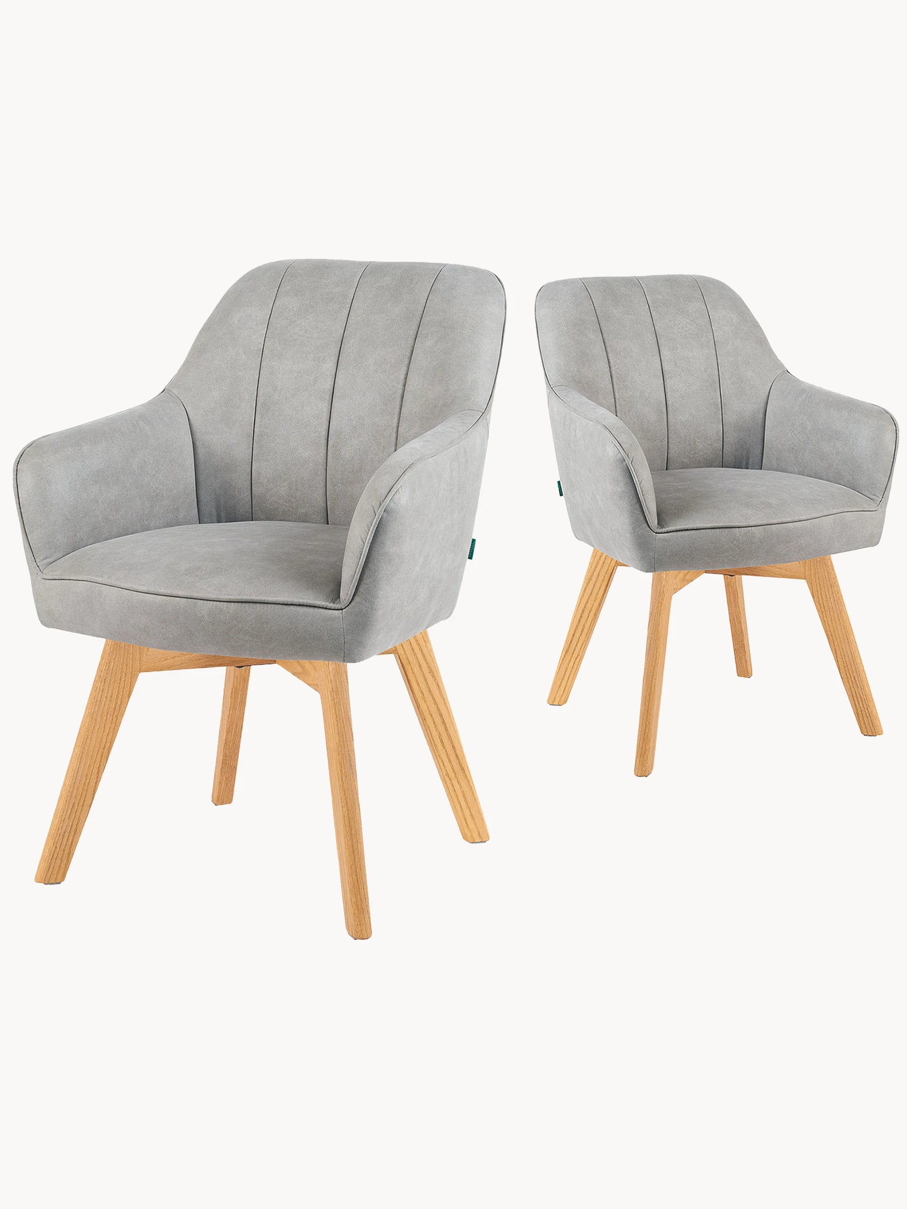 Mika-Noah - Esszimmerstuhl 2er Set in Lederoptik