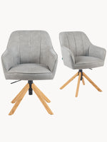 Mika-Levi 2er-Set - Leder Drehstuhl mit Federkernpolsterung