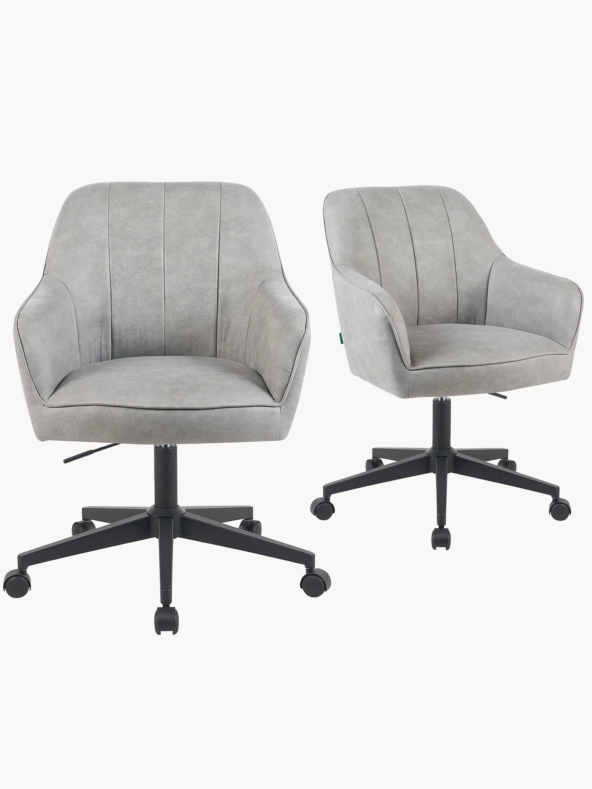 Mika-Nika 2er-Set - Home Office Stuhl mit Federkernpolsterung in Leder Optik