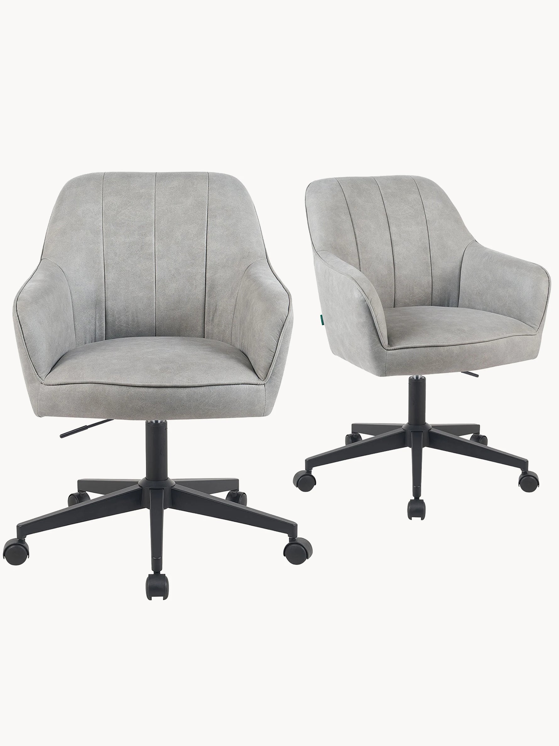 Mika-Nika 2er-Set - Home Office Stuhl mit Federkernpolsterung in Leder Optik