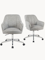 Mika-Nika 2er-Set - Home Office Stuhl mit Federkernpolsterung in Leder Optik