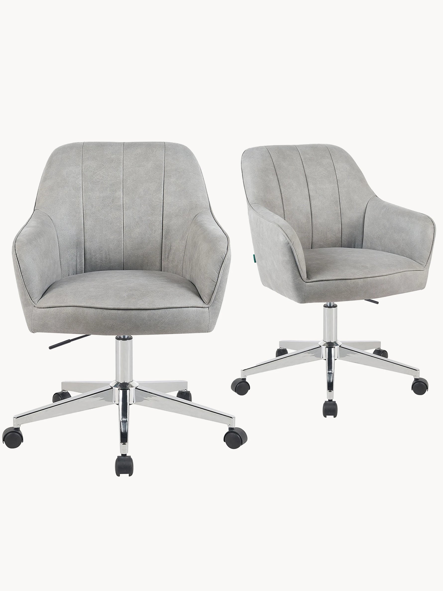 Mika-Nika 2er-Set - Home Office Stuhl mit Federkernpolsterung in Leder Optik