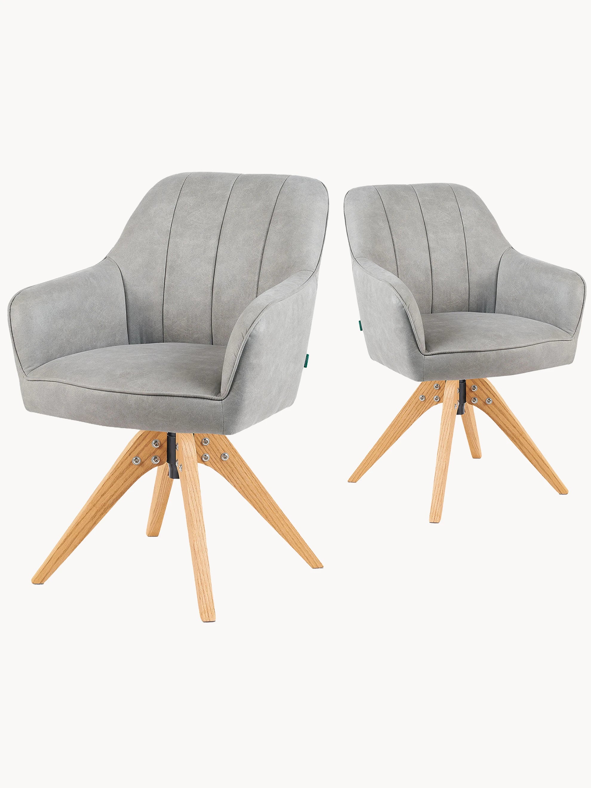 Esszimmerstuhl Mika-Noah 2er-Set -360° drehbar,Eiche geölt Natur