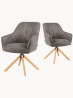 Mika-Levi 2er-Set - Leder Drehstuhl mit Federkernpolsterung