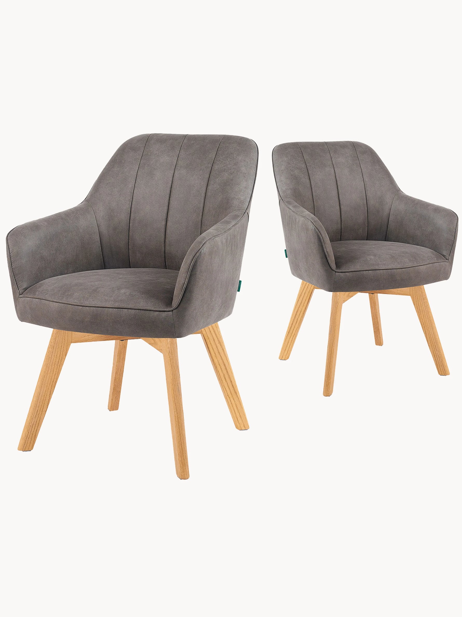 Mika-Noah - Esszimmerstuhl 2er Set in Lederoptik