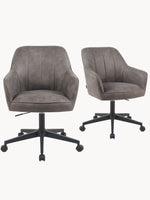 Mika-Nika 2er-Set - Home Office Stuhl mit Federkernpolsterung in Leder Optik