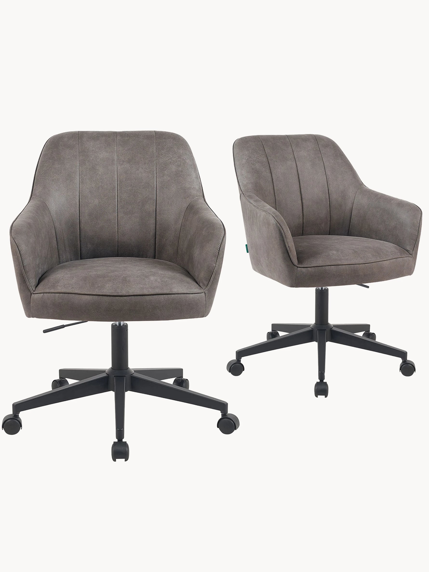 Mika-Nika 2er-Set - Home Office Stuhl mit Federkernpolsterung in Leder Optik