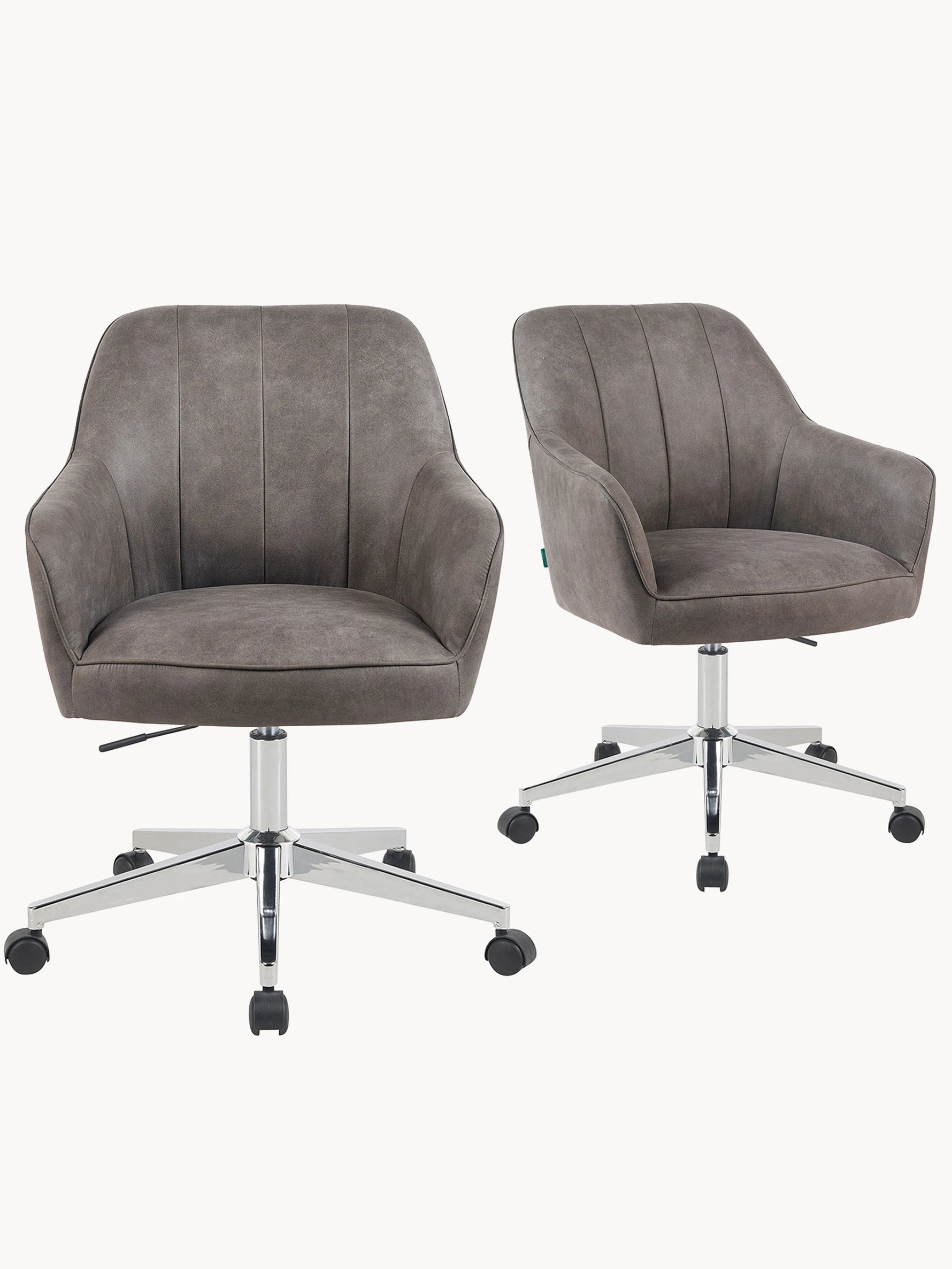 Mika-Nika 2er-Set - Home Office Stuhl mit Federkernpolsterung in Leder Optik