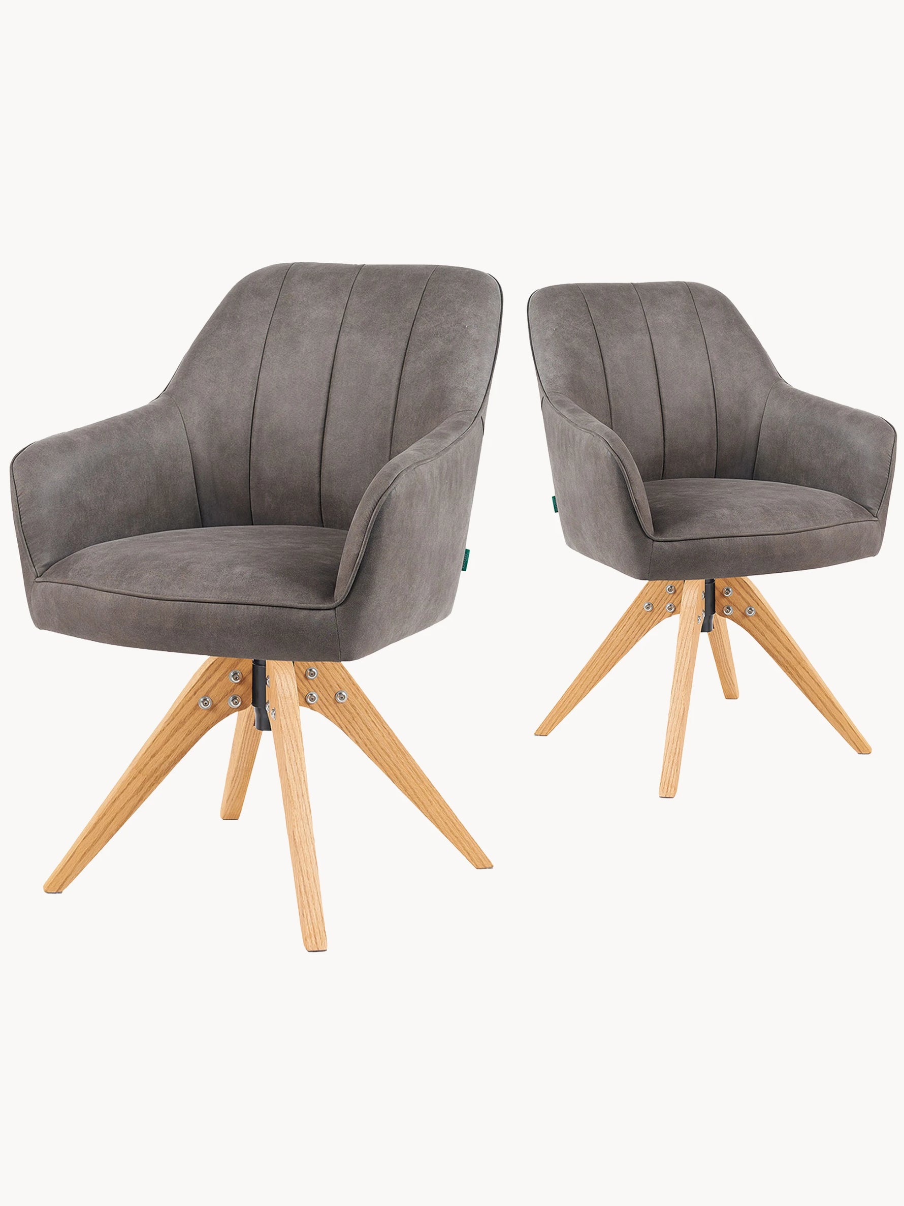 Mika-Noah - Esszimmerstuhl 2er Set in Lederoptik