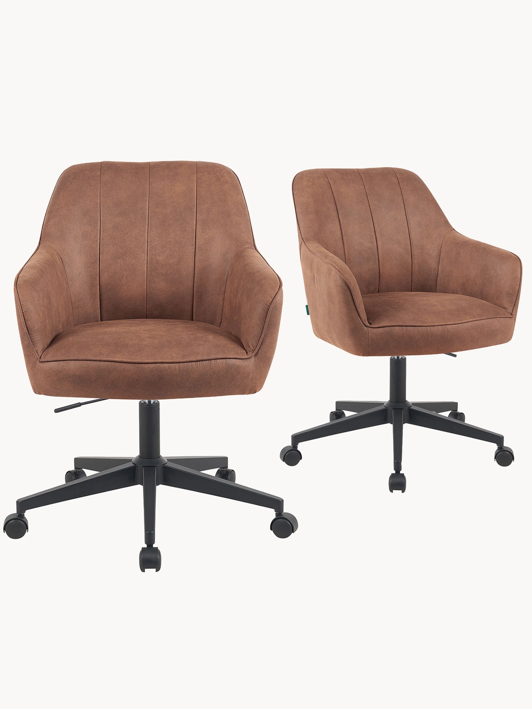 Mika-Nika 2er-Set - Home Office Stuhl mit Federkernpolsterung in Leder Optik