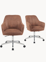 Mika-Nika 2er-Set - Home Office Stuhl mit Federkernpolsterung in Leder Optik