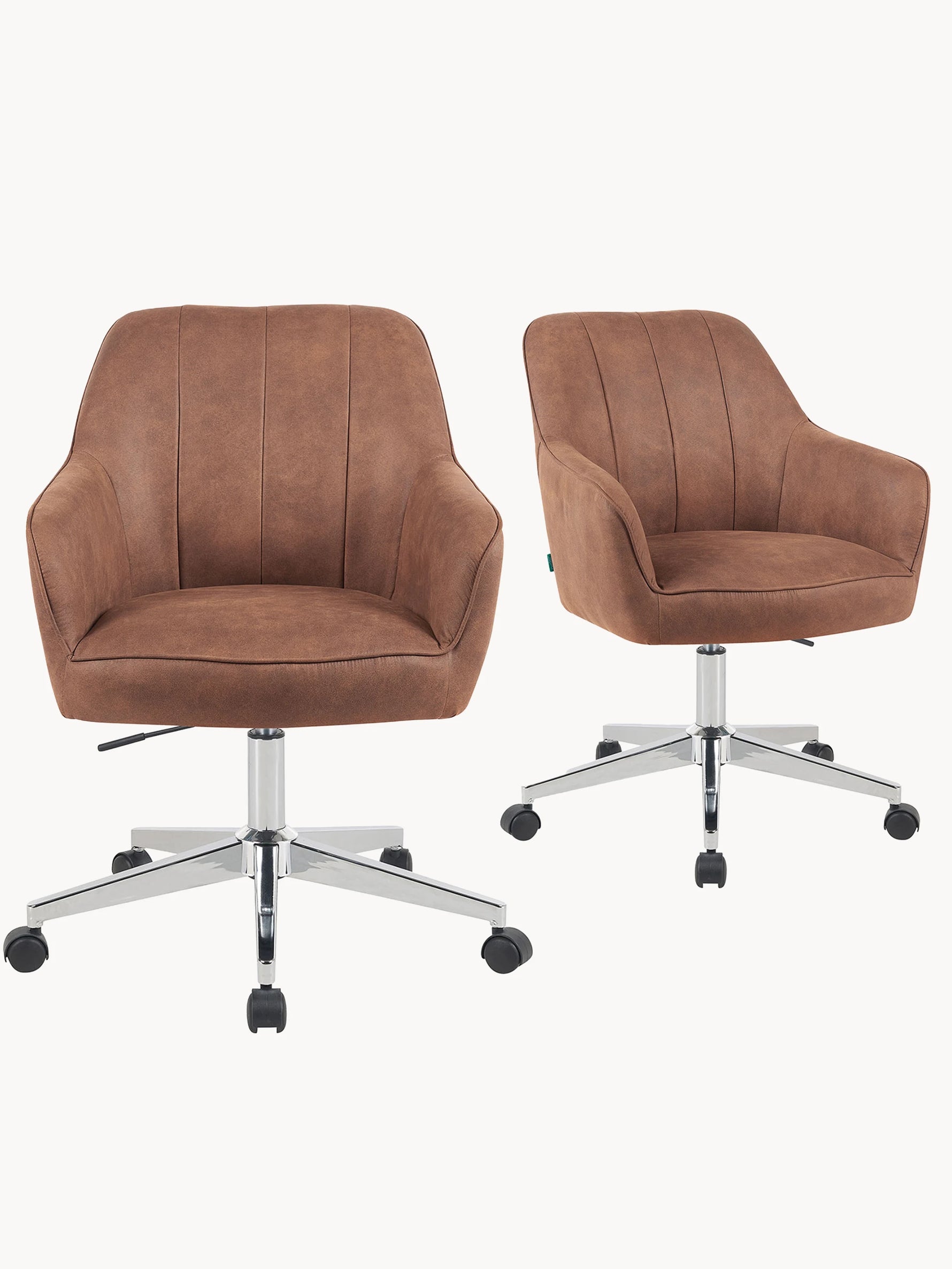 Mika-Nika 2er-Set - Home Office Stuhl mit Federkernpolsterung in Leder Optik