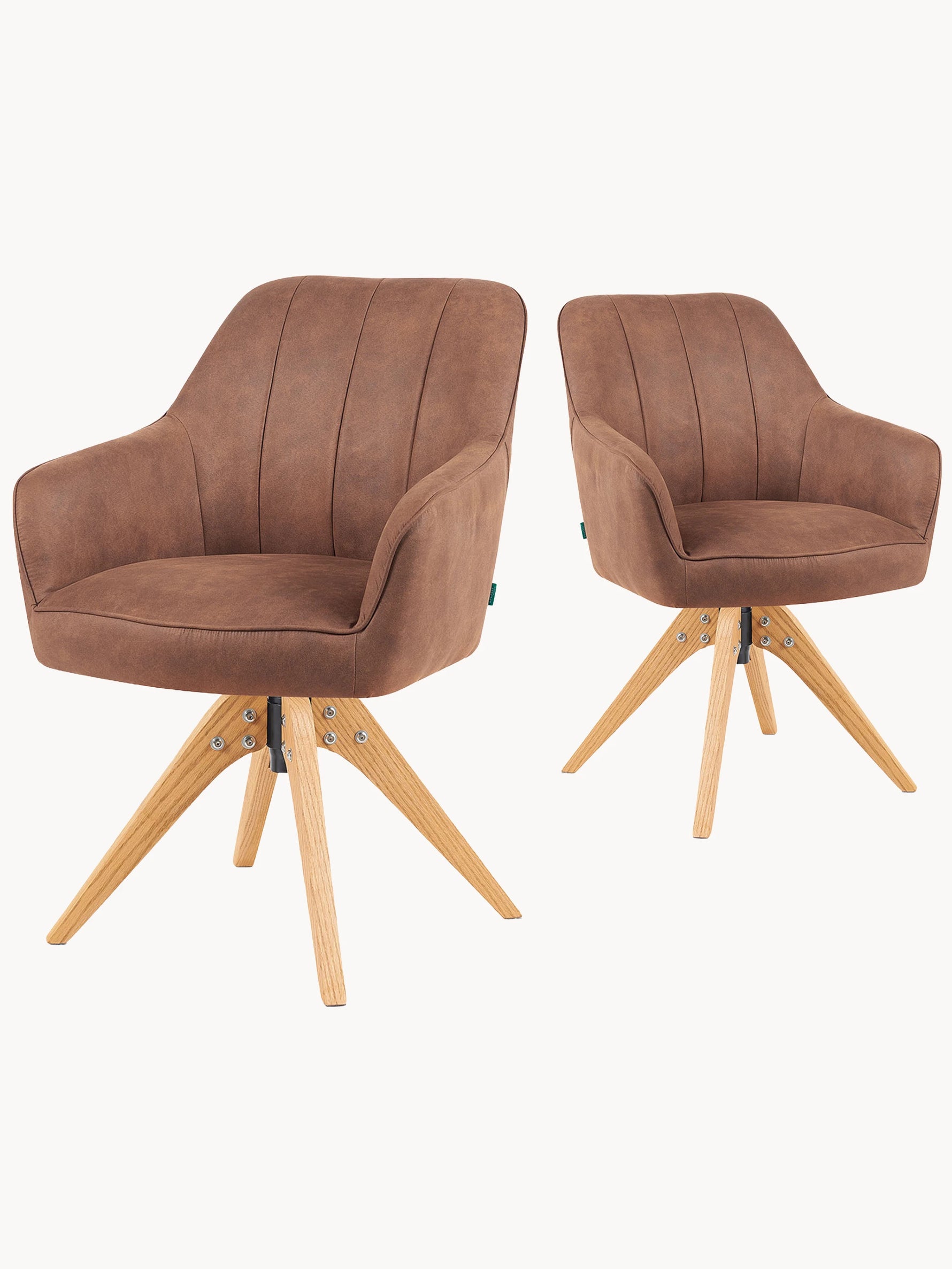 Mika-Noah - Esszimmerstuhl 2er Set in Lederoptik