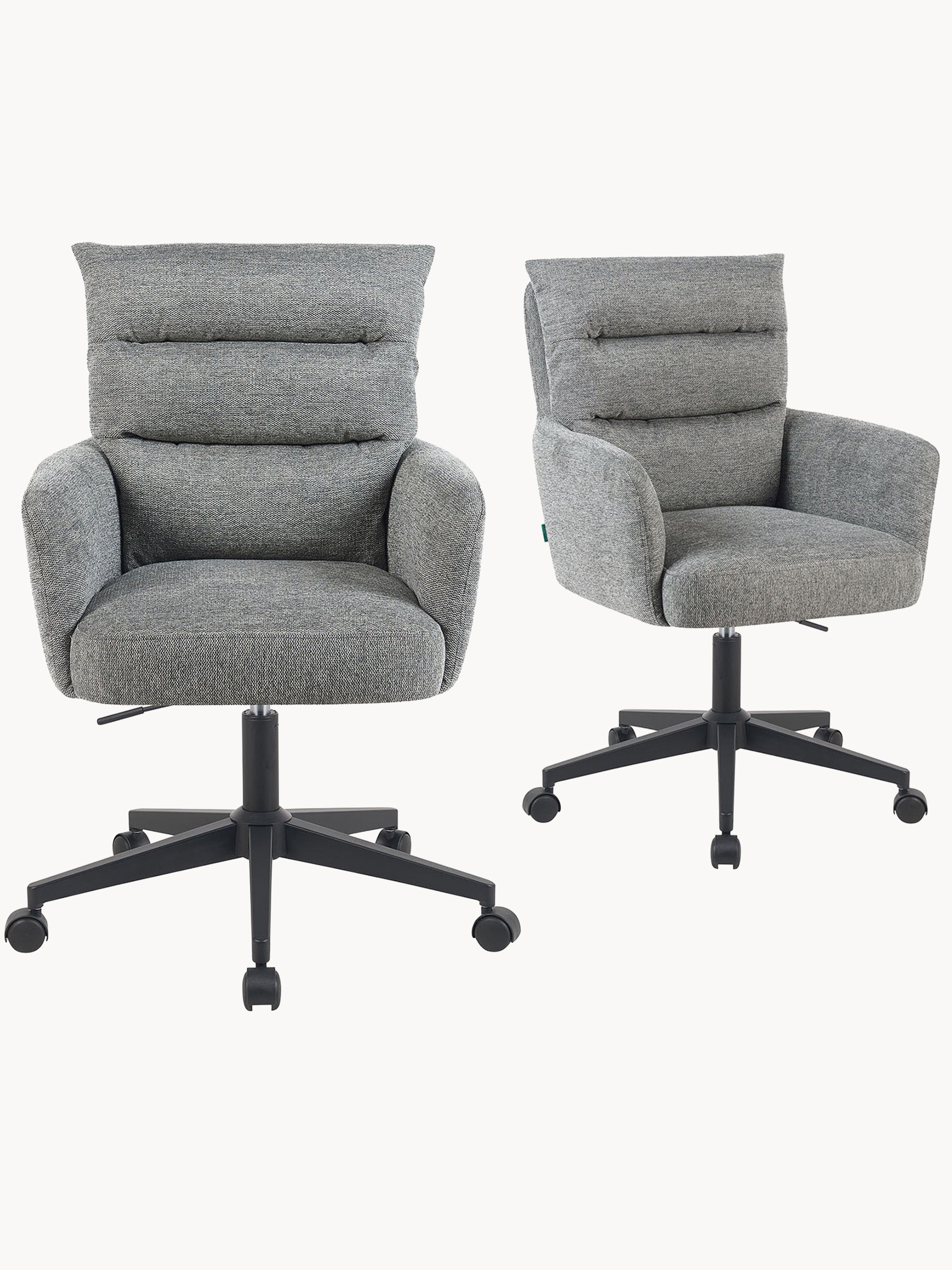 Bürostuhl Mika-Riko 2er-Set – Höhenverstellbar, 360° Drehbar, Matt-Schwarz