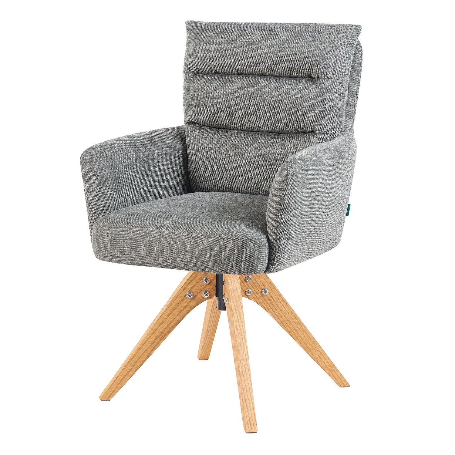 Mika-Juna 2er-Set- Drehsessel mit Federkernpolsterung und Massivholzgestell