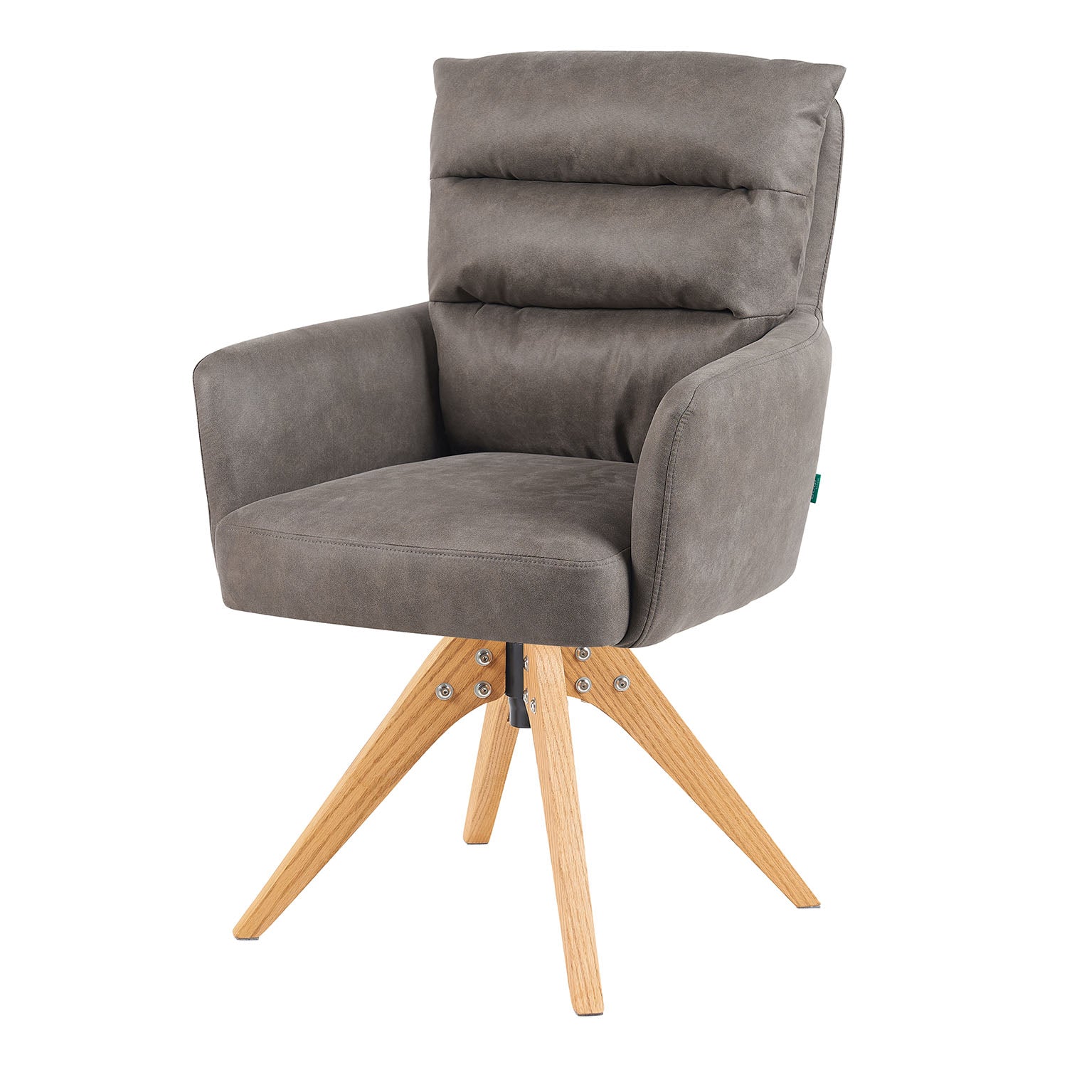 Mika-Juna 2er-Set- Drehsessel mit Federkernpolsterung und Massivholzgestell
