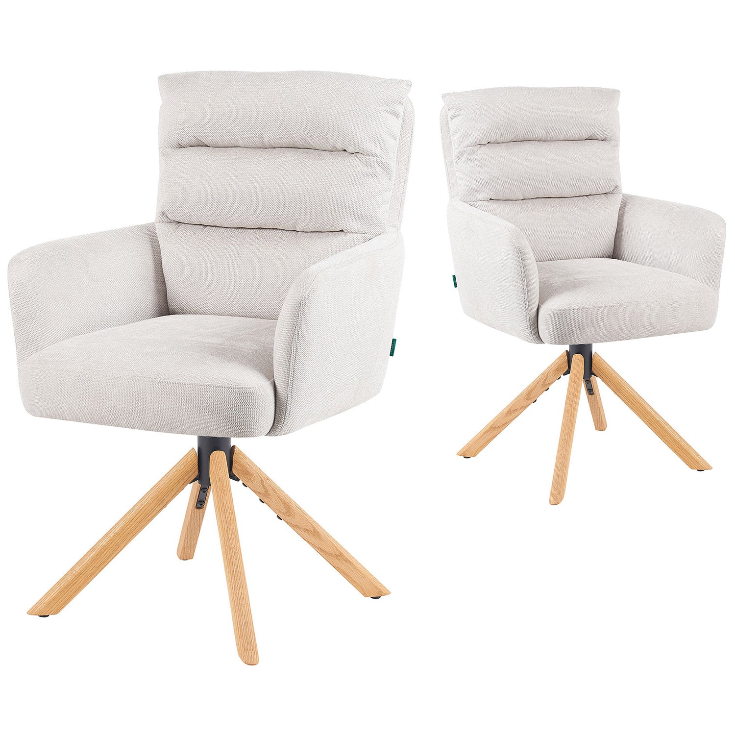 Mika-Jule 2er-Set- Drehsessel mit Federkern und Rückstellfunktion