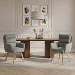 Mika-Juna 2er-Set- Drehsessel mit Federkernpolsterung und Massivholzgestell