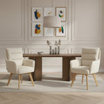 Mika-Juna 2er-Set- Drehsessel mit Federkernpolsterung und Massivholzgestell