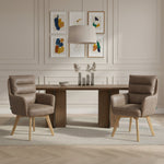 Mika-Juna 2er-Set- Drehsessel mit Federkernpolsterung und Massivholzgestell