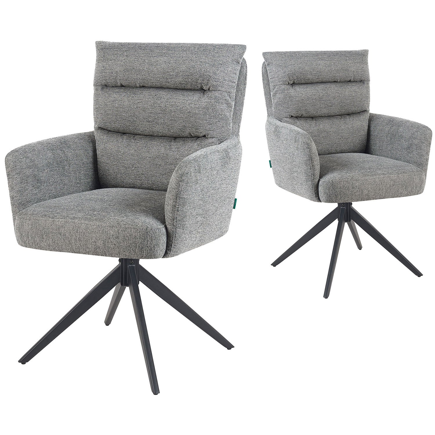 Mika-Alva 2er-Set-Polstersessel mit Federkernpolsterung und Metallgestell