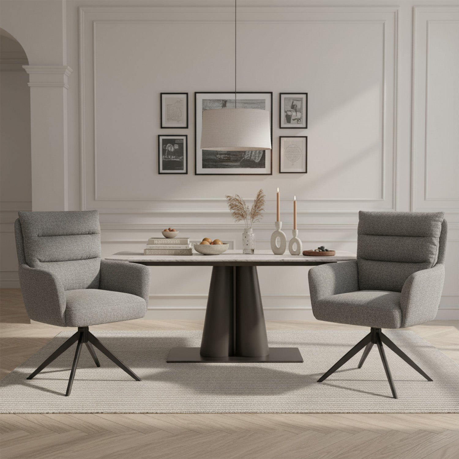 Mika-Alva 2er-Set-Polstersessel mit Federkernpolsterung und Metallgestell