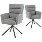 Mika-Jana 2er-Set - Drehstuhl mit Federkernpolsterung und Metallgestell