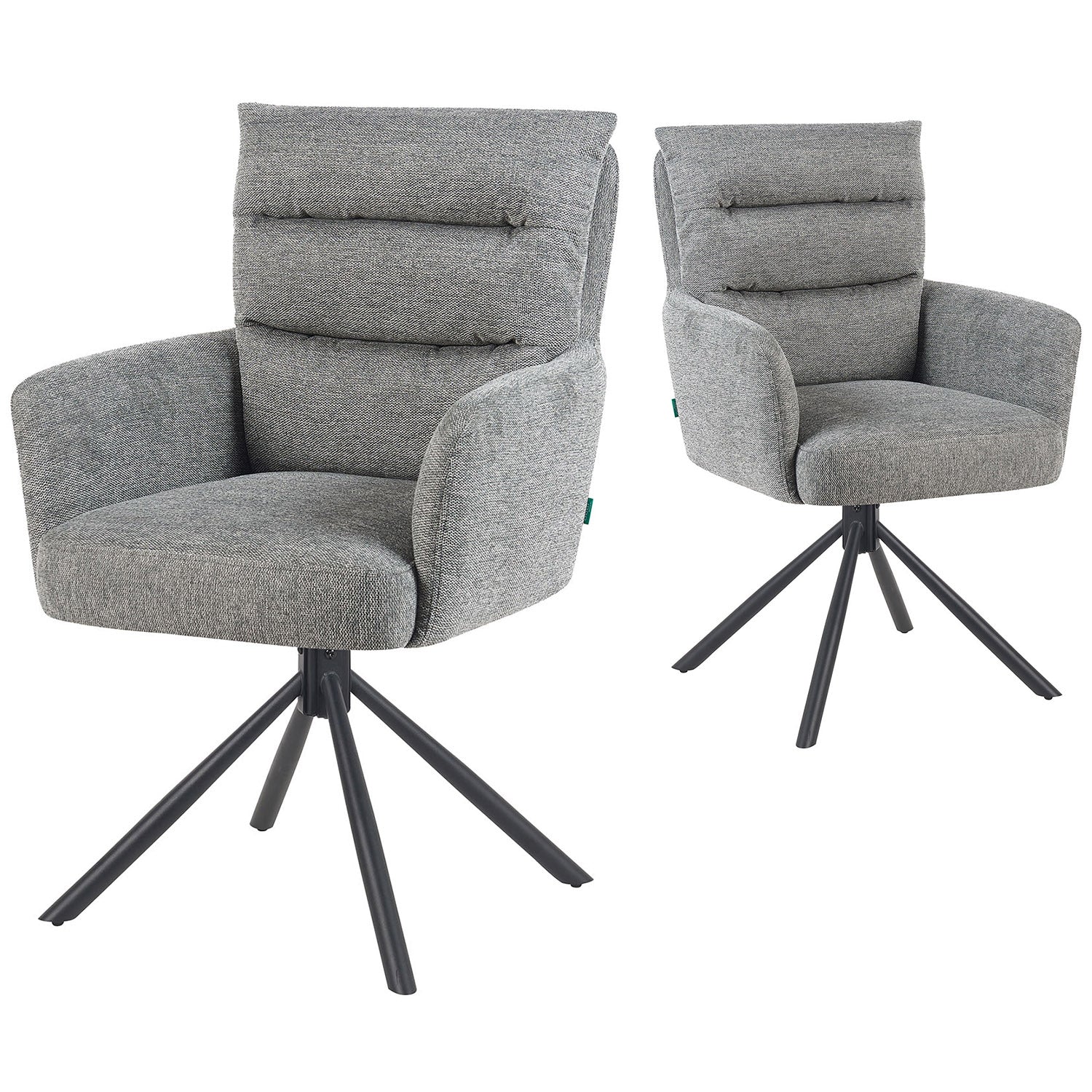 Mika-Jana 2er-Set - Drehstuhl mit Federkernpolsterung und Metallgestell