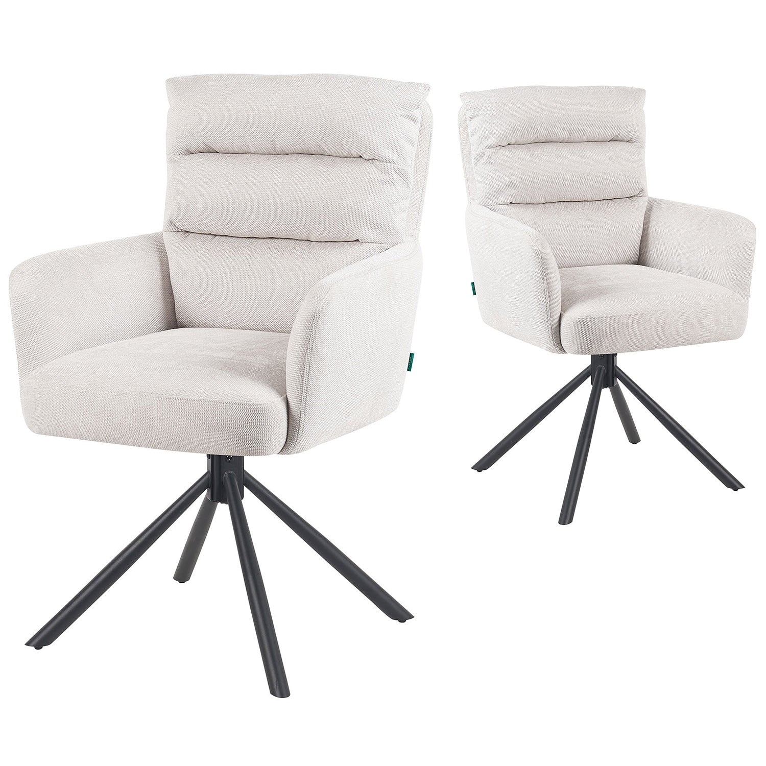 Mika-Jana 2er-Set - Drehstuhl mit Federkernpolsterung und Metallgestell