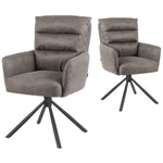 Mika-Jana 2er-Set - Drehstuhl mit Federkernpolsterung und Metallgestell