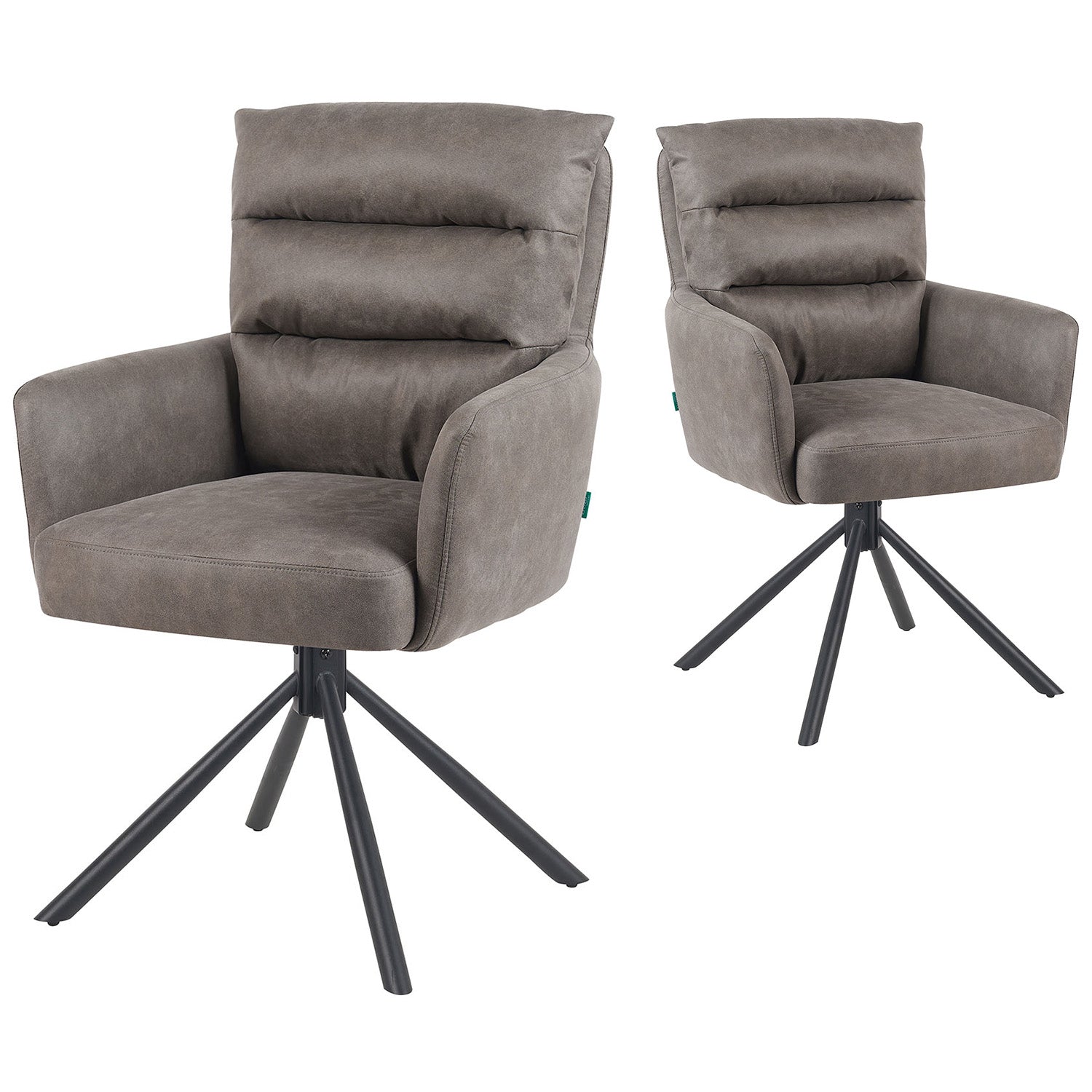 Mika-Jana 2er-Set - Drehstuhl mit Federkernpolsterung und Metallgestell
